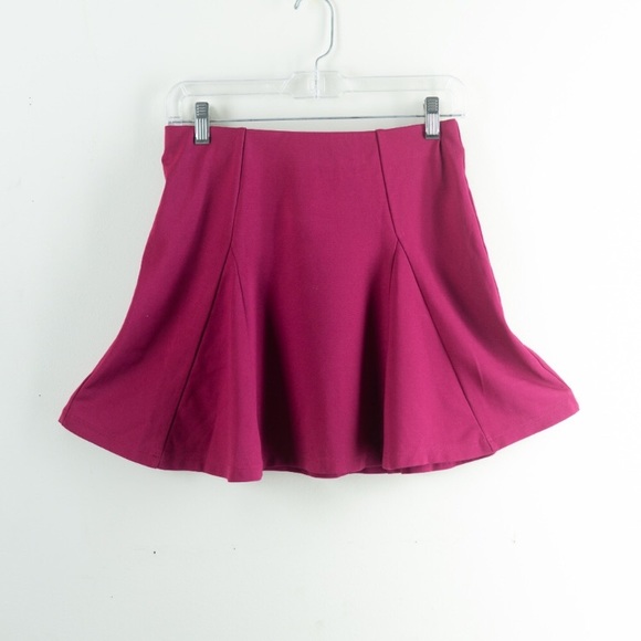 Forever 21 Burgundy/pink Skater skirt size M - Picture 2 of 2